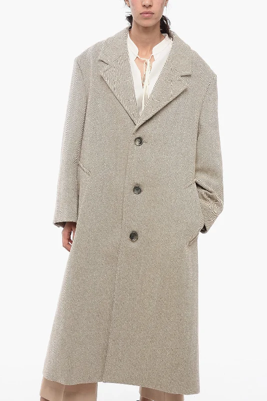 Style Revolution Ami Alexandre Mattiussi Wool Herringbone Coat