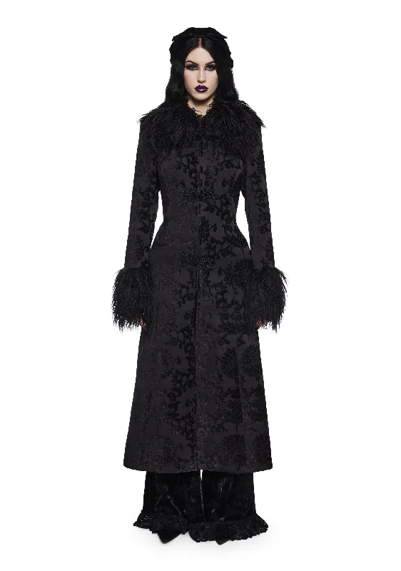 Stylish Savings Darkest Depths Brocade Duster