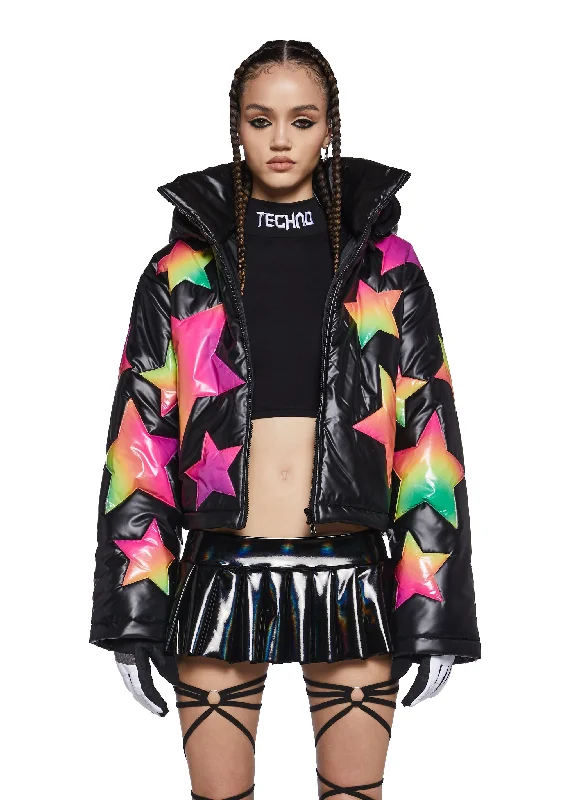 Elegant Attire Beyond The Stars Puffer Jacket- Ombre