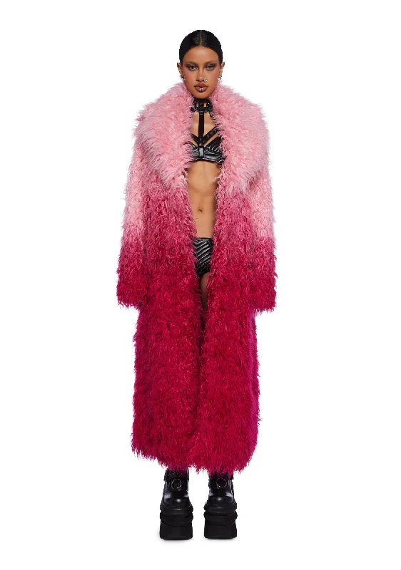 Limited Stock, Big Discounts Astro Arctic Faux Fur Coat - Pink Ombre