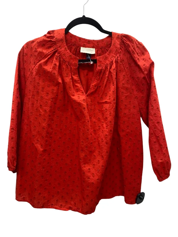 Top Long Sleeve By Universal Thread In Red, Size: Xs