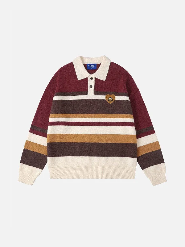 Latest Fashion Aelfric Eden Vintage Stripe Polo Sweater