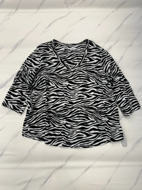 Top Long Sleeve By Chicos In Zebra Print, Size: Xxl