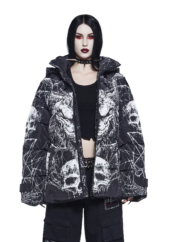 Elegant Style Devilish Descent Puffer Jacket