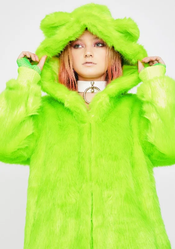 Colorful Clothing Mainstage Martian Faux Fur Jacket