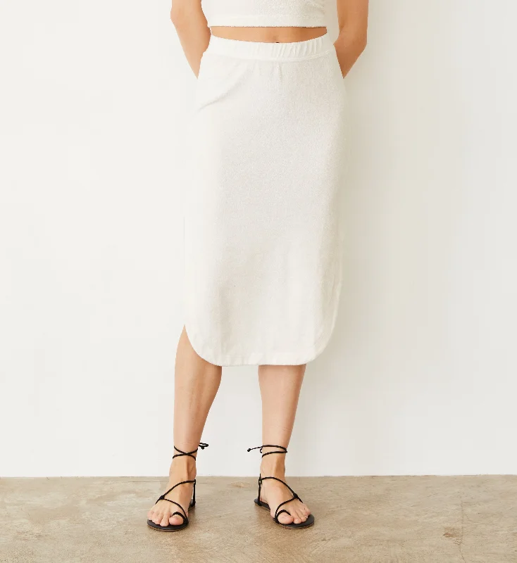 Elevate Your Wardrobe Terry Cloth Midi Skirt