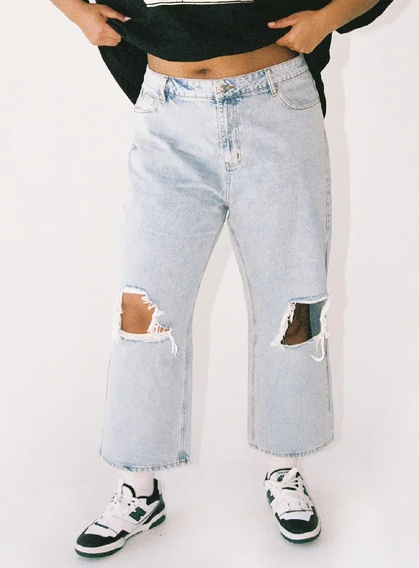 Urban Femme Streetwear Oxford Mom Jeans Mid Wash Denim Curve