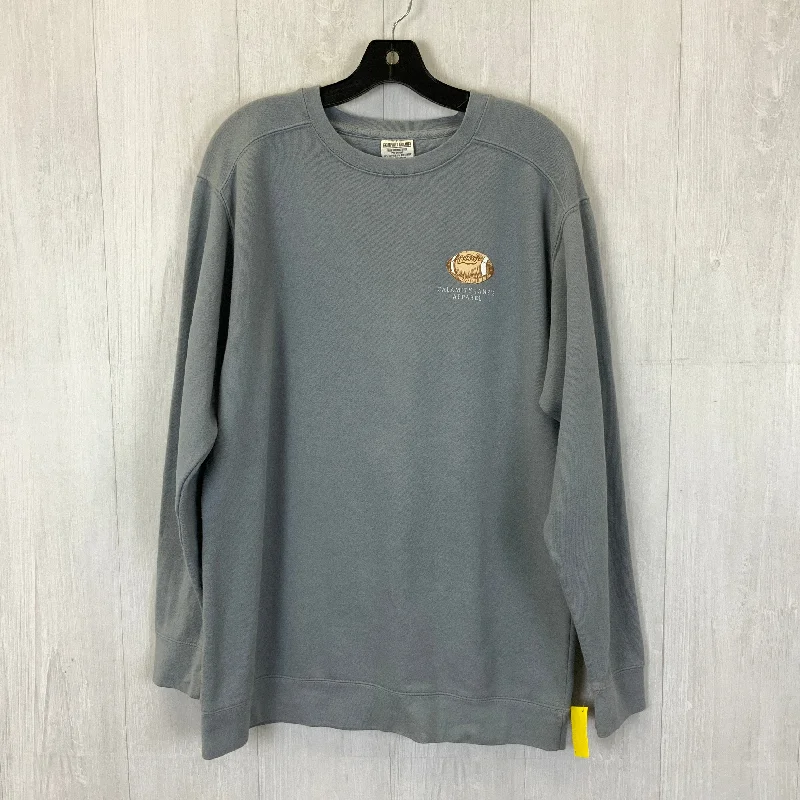 Top Long Sleeve By Comfort Colors In Grey, Size: M