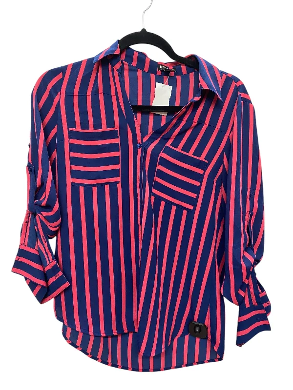 Top Long Sleeve By Express In Blue & Pink, Size: Xs