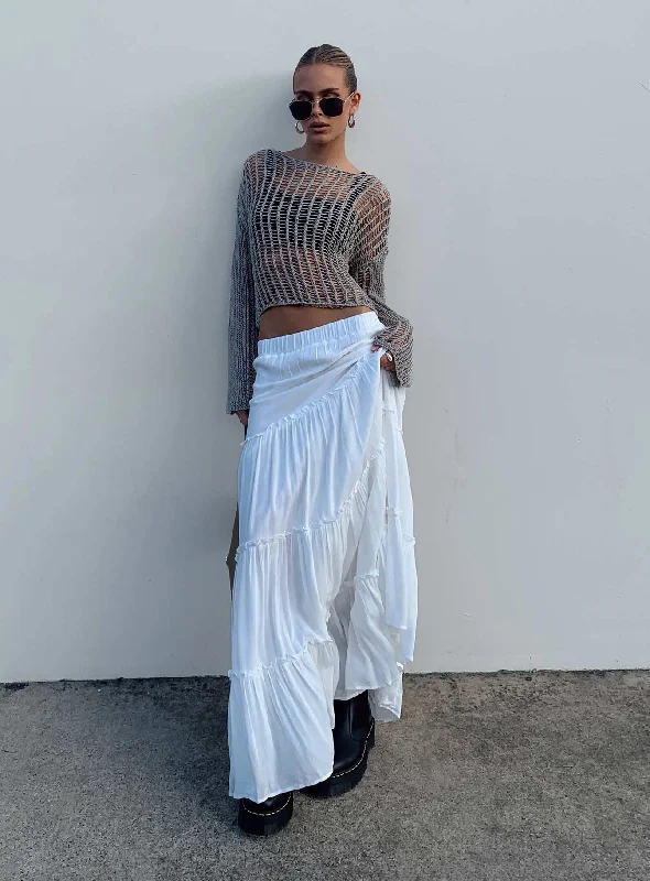 Must Haves Miriah Maxi Skirt White Petite