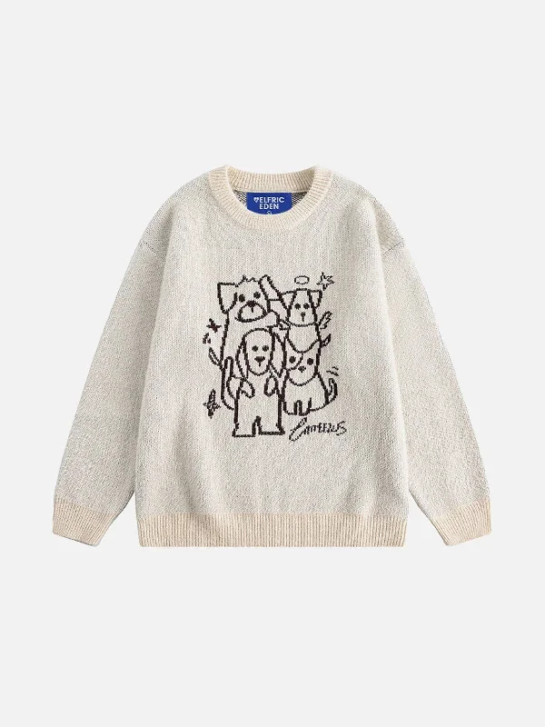 Versatile Wardrobe Essentials Aelfric Eden Cute Cartoon Dog Sweater