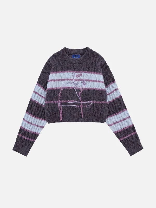 Trend Alert Aelfric Eden Stripe Cat Cropped Sweater