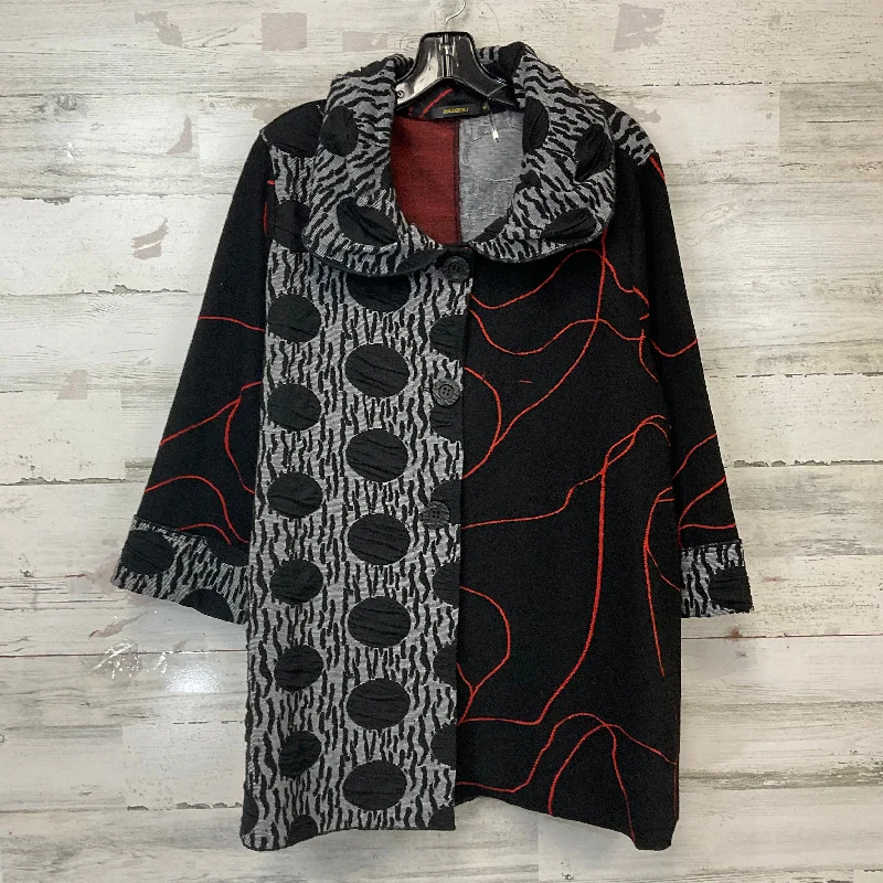 Top 3/4 Sleeve By Radzoli In Black & Red, Size: Xl