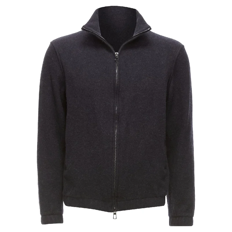 Everyday Wear Loro Piana Cashmere Suede Patch Zip Up Jacket