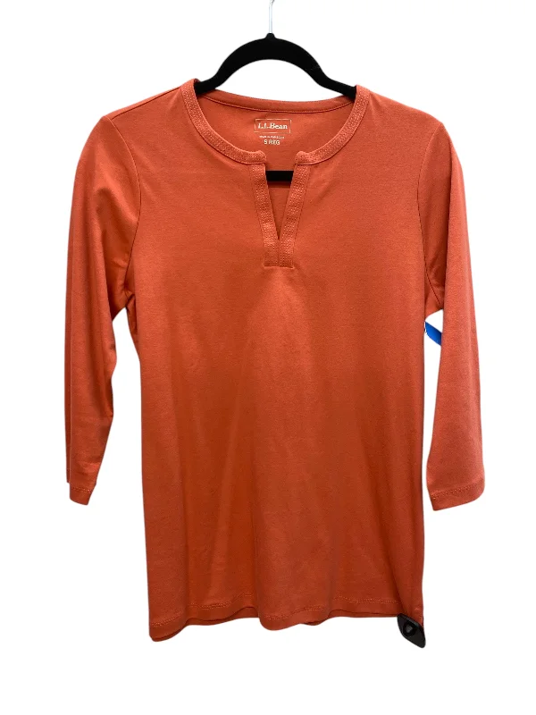 Top Long Sleeve By L.l. Bean In Peach, Size: S