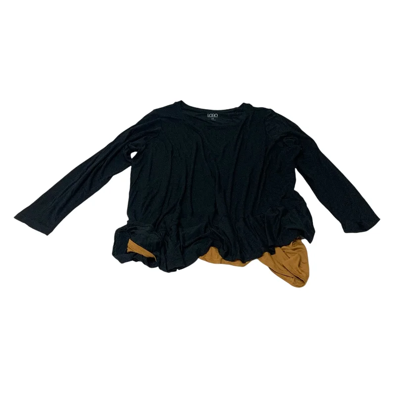 Top Long Sleeve By Logo In Black, Size: 3x