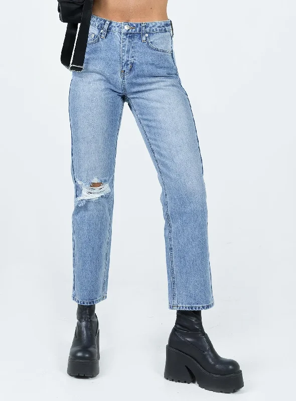 Limited Time Offer Calisto Straight Leg Jean Light Wash Denim