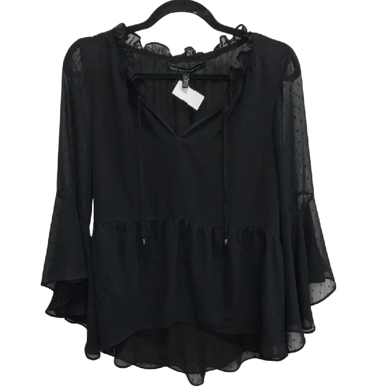 Top 3/4 Sleeve By White House Black Market In Black, Size: M