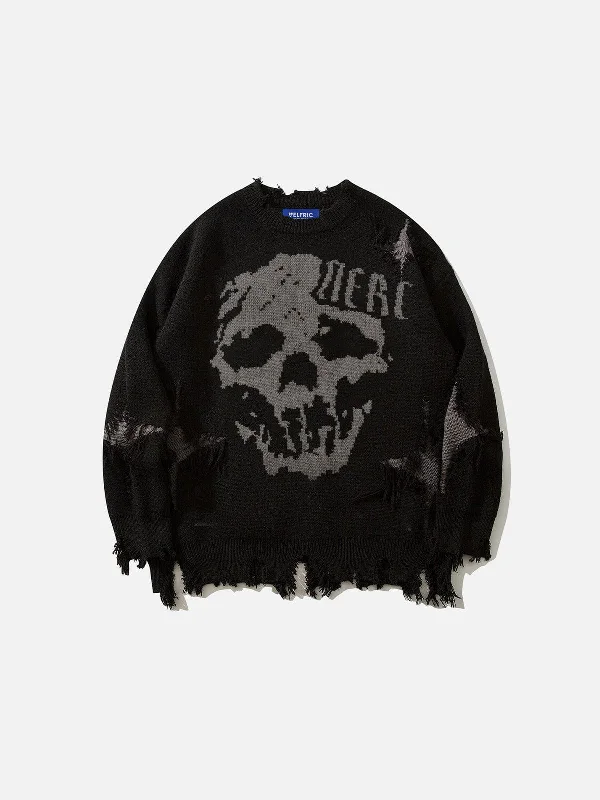 Massive Selection Sale Aelfric Eden Distressed Skull Sweater