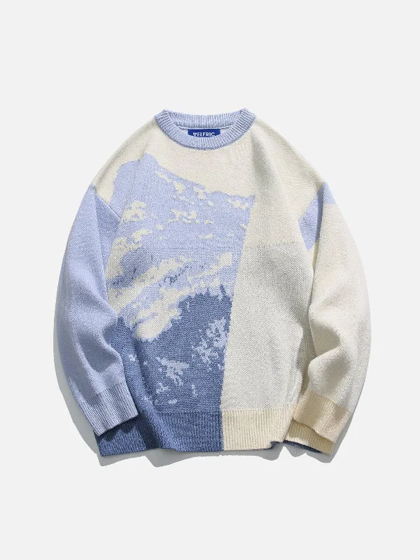 Inspired By You, Designed For You Aelfric Eden Retro Snow Mountain Cozy Sweater