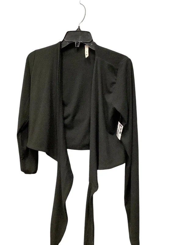 Top Long Sleeve By Tyche In Black, Size: M