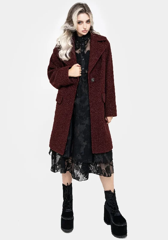 Explore What's New Gorgon Bouclé Oversized Coat - Red