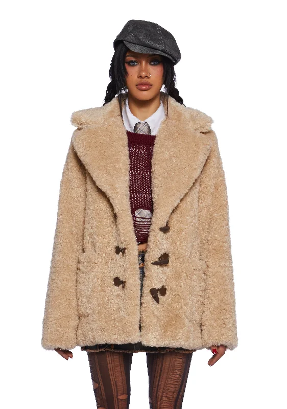 Stylish Savings Garage Band Sherpa Cropped Coat