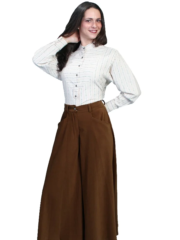 Vibrant Styles Scully RangeWear Womens Brown Polyester Western Split Skirt