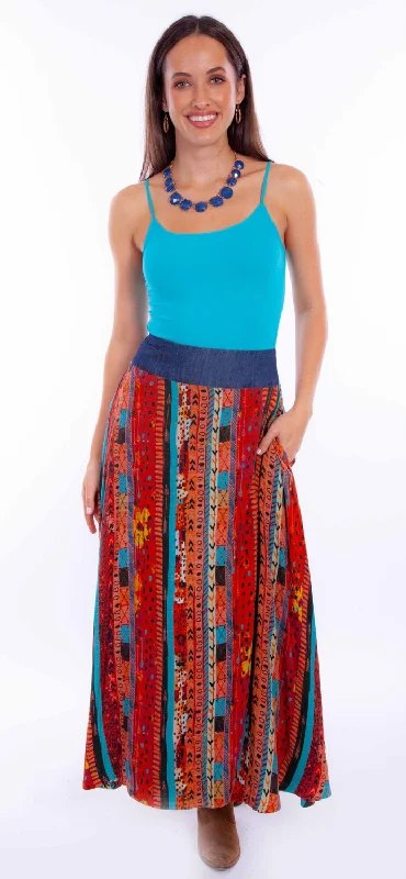 First Order Discount Scully Womens Southwestern Patchwork Santa Fe 100% Rayon Skirt