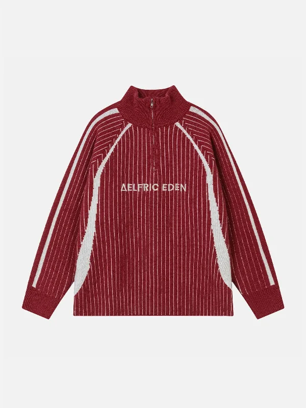 Seasonal Trends Aelfric Eden Vintage Stripe Half-Zip Sweater