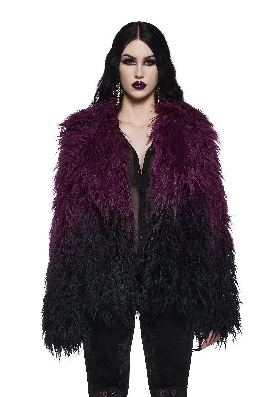 Bold Fashion I'd Die Again Ombre Jacket- Purple