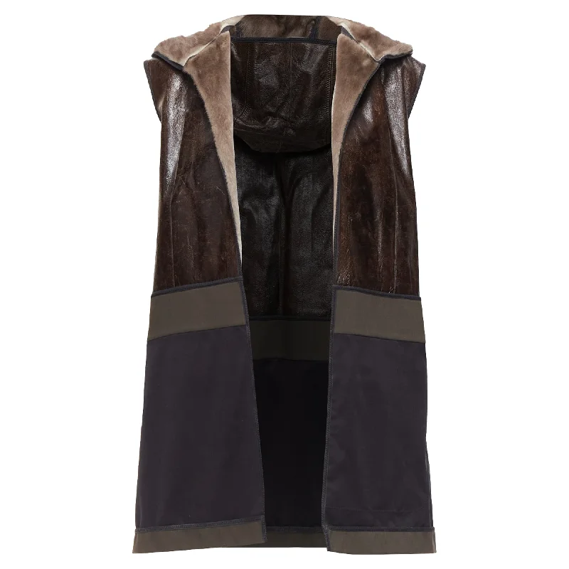 Bold Fashion Marni Mink Gilet Reversible Textured Fur Hooded Vest