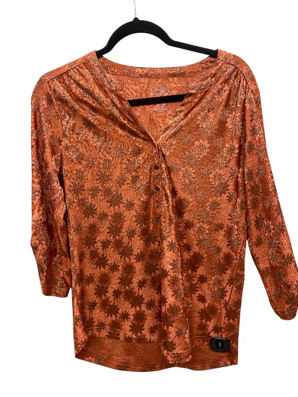 Top Long Sleeve By Croft And Barrow In Orange, Size: S