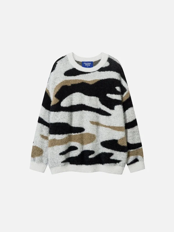 Step Ahead, Lead The Trend Aelfric Eden Camouflage Graphic Sweater