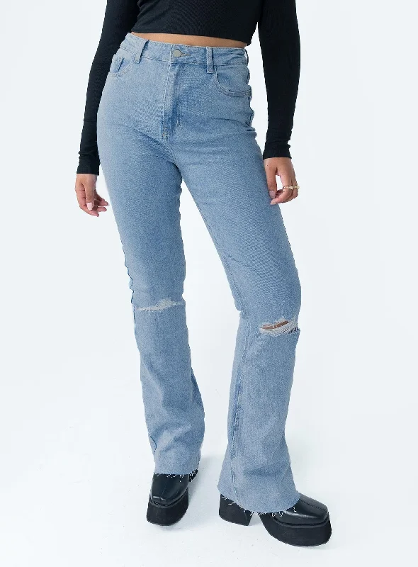 Playful Elegance Mish High Rise Flare Jean Denim