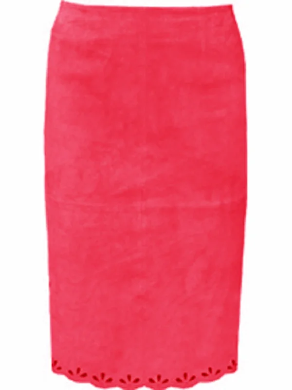 Season Offer Scully Womens Straight Red Suede Skirt