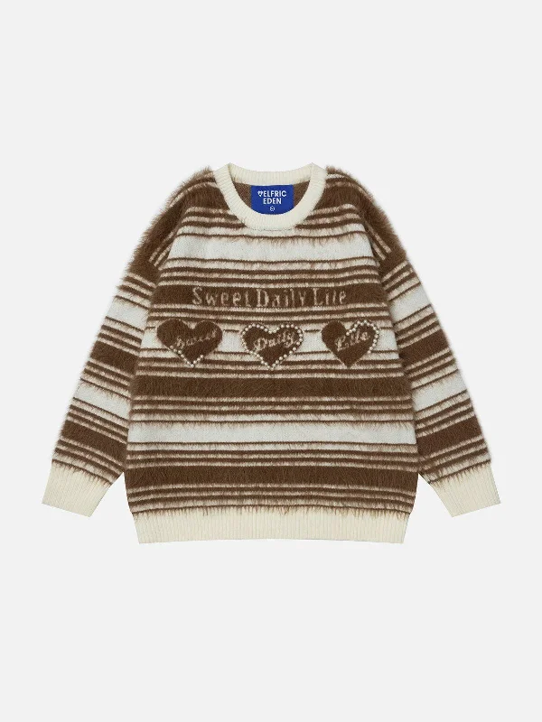 Chic Trends Unveiled Aelfric Eden Stripe Heart Sweater