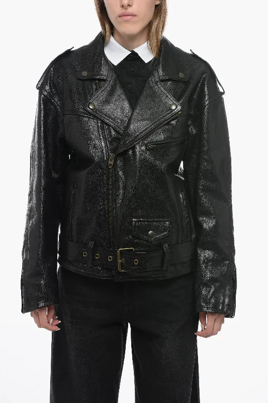 Style Streetwear Petar Petrov Quilted Biker Leather Jacket with Oversized Fit