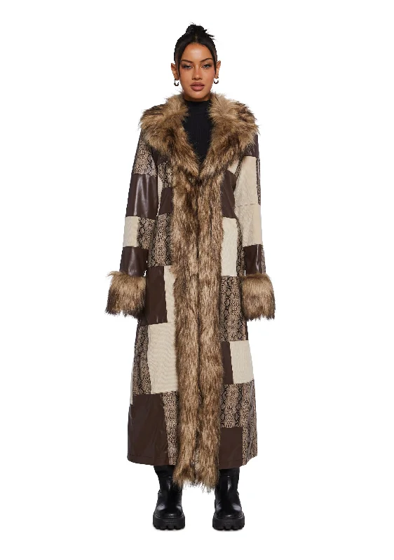 Art Deco Geometric Pattern Look Wanderlust Roaming Patchwork Coat