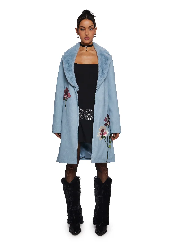 Subtle Sophistication Bohemian Dreamscape Faux Suede Coat