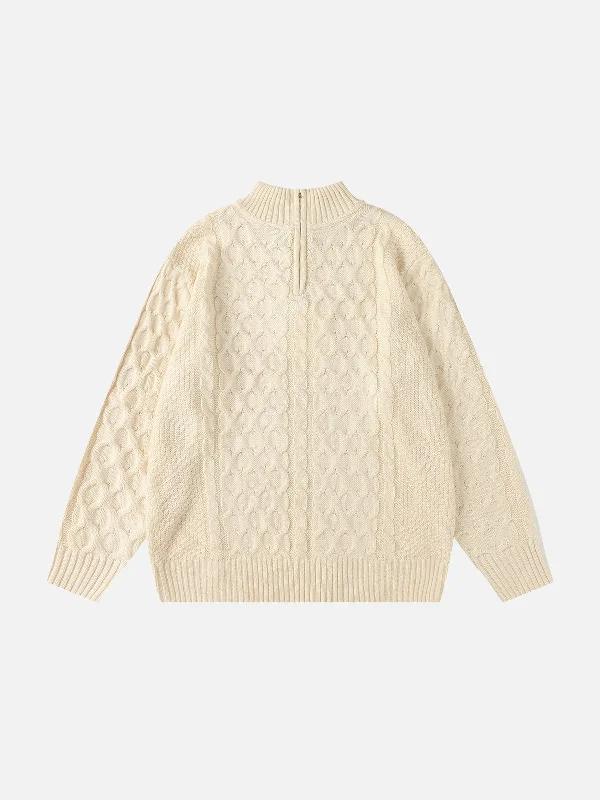 Trendsetting Threads Aelfric Eden Retro 90s Half-Zip Knit Sweater