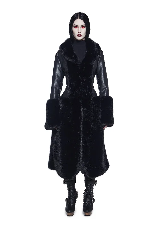 Last Chance Sale Dark Gift Faux Fur Coat