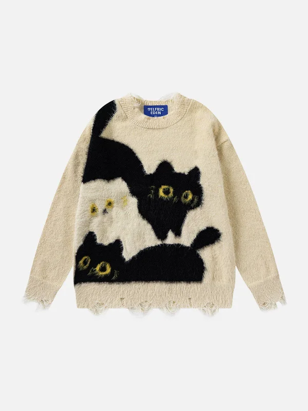 Wardrobe Essentials Aelfric Eden Color Blocking Cat Sweater