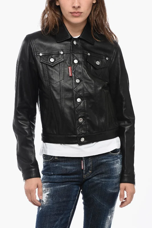 Fast Fashion Favorites Dsquared2 Eco-leather Cropped Fit Overshirt