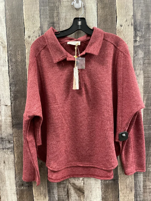 Top Long Sleeve By Cme In Red, Size: M