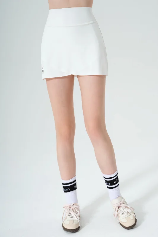 Trendy Attire For Her Racquet Crossover Skirt - White