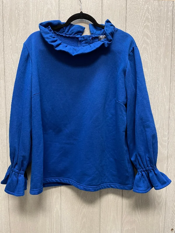 Top Long Sleeve By ELIZABETH WILSON   In Blue, Size: Xl