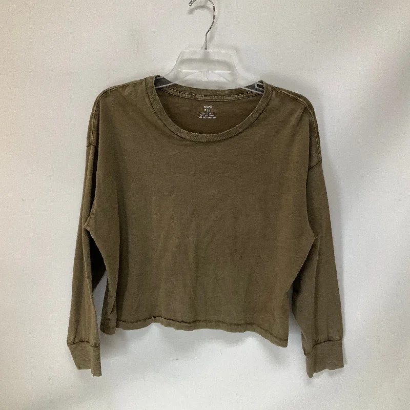 Top Long Sleeve Basic By Aerie In Green, Size: M