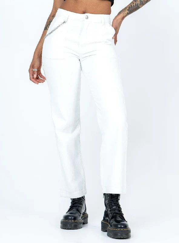 Chic Style Julia Carpenter Denim Jeans White