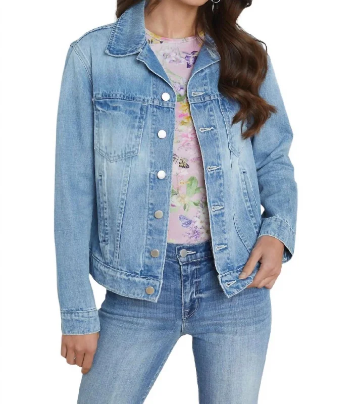 Fashion Forward Mack Oversized Denim Jacket In Palisade